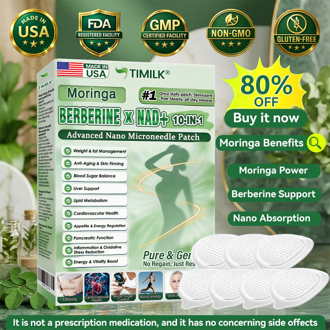 Official Store | ☀️☀️ Timilk® Moringa · Berberine × NAD+ 10-in-1 Advanced Nano Microneedle Patch