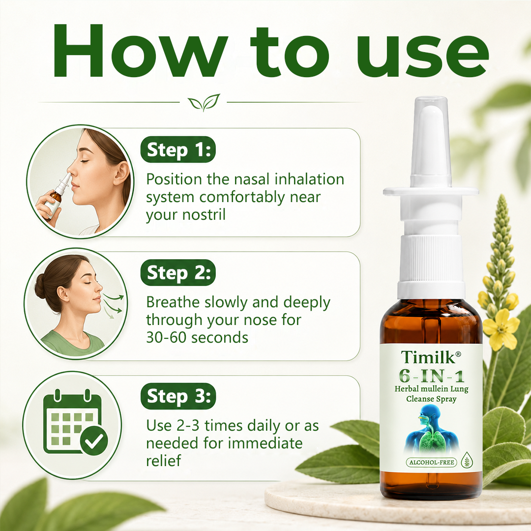 Timilk® 6-in-1 Herbal mullein Lung Cleanse Spray🌟