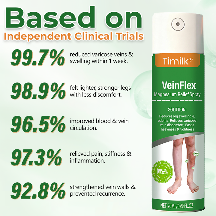 Timilk® VeinFlex Magnesium Relief Spray 🔥 FDA Certified (Clinically Proven Relief for Leg Swelling, Poor Circulation & Varicose Veins 🩺)